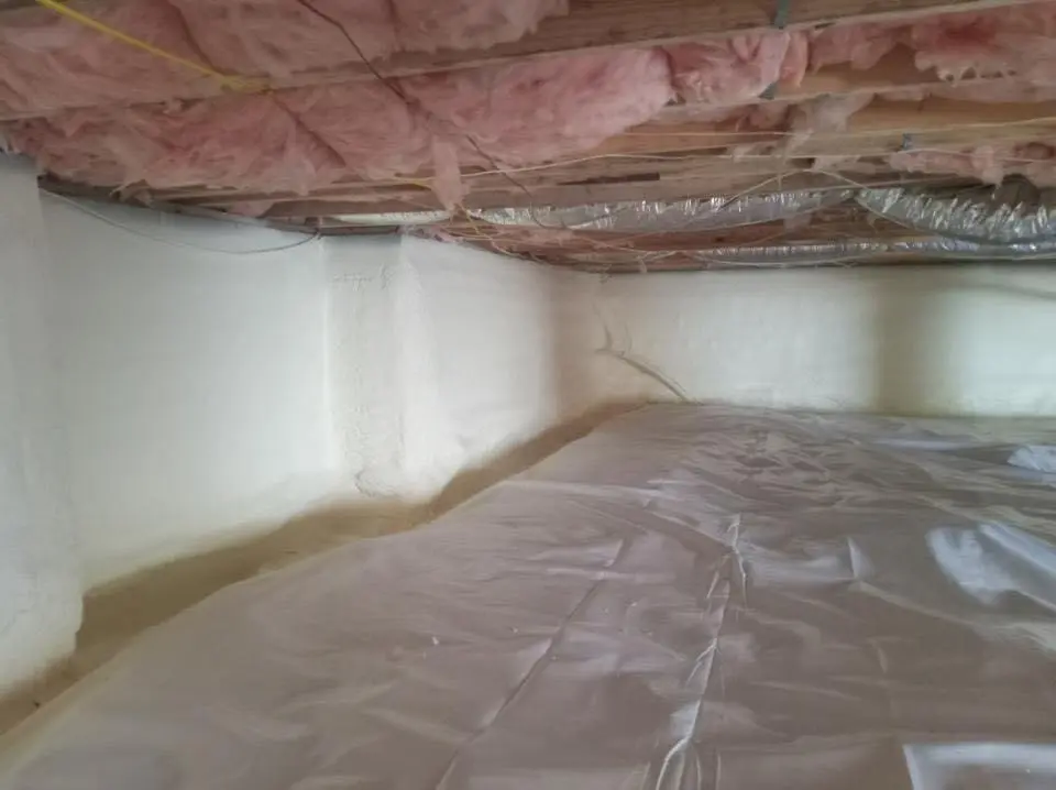 Crawl space encapsulation with closed-cell spray foam for Metal Roof Coating in White City